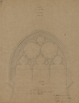 216915 Afbeelding van het ontwerp voor het vijfde zuidelijke venster met tracering in het schip van de Jacobikerk te ...